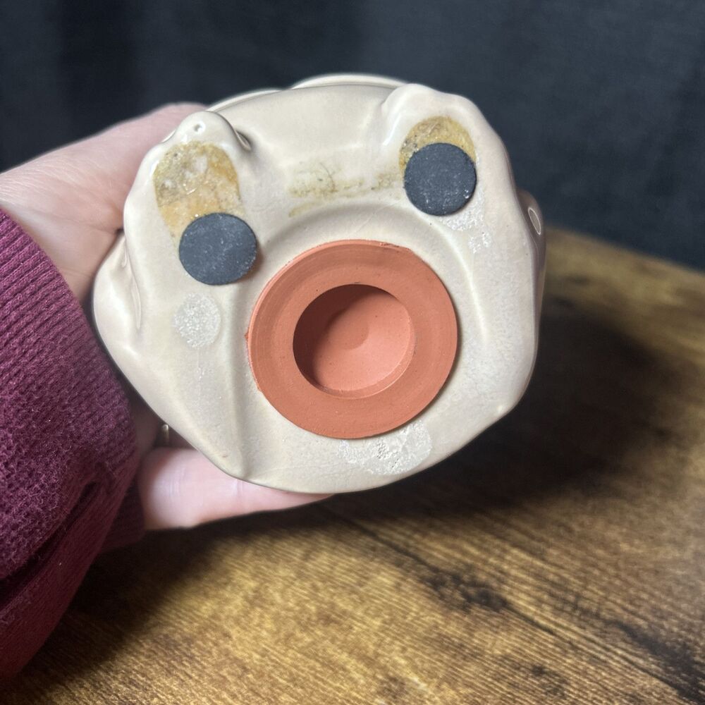 Vintage Ceramic Wise Owl Beige 5” For Sachet Potpourri Holder W/ Rubber Stopper - Picture 11 of 11